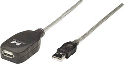 Kabel USB Manhattan, USB 2.0, Złącze męskie USB-A, Złącze żeńskie USB-A, 5.00 m