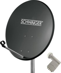 Schwaiger SPI5501SET4 jednostka zewnętrzna SAT (55 cm + Quad LNB) dla maksymalnie 4 uczestników Schwaiger SPI5501SET4 Antena satelitarna bez odbiornika Ilość uczestników: 4