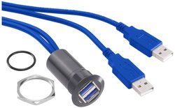 Gniazdo USB 3.0 do zabudowy TRU COMPONENTS USB-13-BK 1313912, 1 szt.