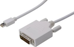 Przejściówka Mini DisplayPort, DVI Digitus AK-340305-020-W, ze złączem śrubowym, 2.00 m