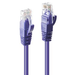 Kabel LAN LINDY 48121, 1 szt., RJ45, CAT 6, U/UTP, 0.50 m, fioletowy