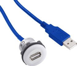 Gniazdo montażowe USB 3.0 TRU COMPONENTS USB-12 1313909, 60 cm, 1 szt.