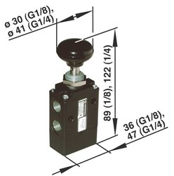 Zawór tłoczkowy ręczny i mechaniczny Super X Norgren 03040402 3/2-drożny, G1/8