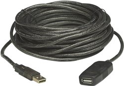 Przedłużacz USB 2.0 Manhattan 150248, [1x złącze męskie USB-A 2.0 - 1x złącze żeńskie USB-A 2.0], 10.00 m, czarny