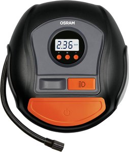 OSRAM OTI450 Kompresor   12 V adapter do pracy za pomocą kabla, cyfrowy wyświetlacz, schowek na przewód, z lampą roboczą, ochrona przed przeciążeniem