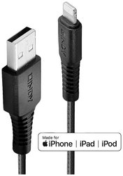 Kabel USB LINDY, USB 2.0, Złącze męskie Lightning, Złącze męskie USB-A, 0.50 m