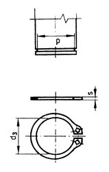 Pieścień Segera Toolcraft 194748, O = 8,4 x 9 mm, 1 mm, DIN 471, 100 szt.