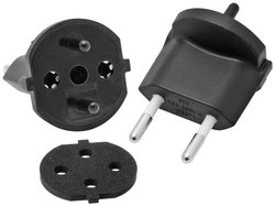 Adapter stały typ 11/wtyk konturowy czarny Adapter podróżny Max Hauri AG 169114