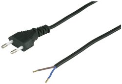 Kabel Euro plastik H03VVH2-F 2x0,75² 2m czarny Kabel REV 0505625555, 2 m, czarny