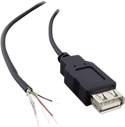 Złącze USB typu A 2.0 z otwartym końcem kabla TRU COMPONENTS 1582675, 1.80 m, 1 szt.