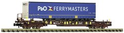 Wagon kontenerowy Fleischmann 825061 Wagon kieszeniowy N T3 z AAE Z przyczepą firmy spedycyjnej P&amp,O Ferrymasters