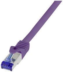 Kabel LAN LogiLink C6A039S, 1 szt., RJ45, CAT 6a, S/FTP, 1.00 m, fioletowy