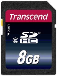 Karta pamięci SDHC Transcend TS8GSDHC10, 8 GB, Class 10, 20 MB/s / 11 MB/s