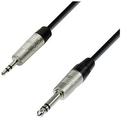 Kabel Instrumenty Adam Hall 4 STAR BVW 0300 [1x złącze męskie jack 3,5 mm - 1x złącze męskie jack 6,3 mm (stereo)] 3.00 m