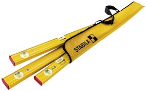 STABILA PRO SET 80 AS, 4-częściowy zestaw poziomic: 120 cm / 60 cm / 30 cm / worek Zestaw poziomic Stabila 19714