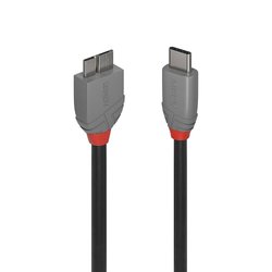 Kabel USB LINDY 36620, USB 3.2 Gen1 (USB 3.0), Złącze męskie USB-C®, Złącze męskie USB Micro-B 3.0, 0.50 m