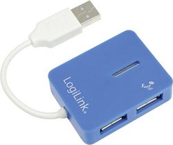 Hub LogiLink z 4 portami USB 2.0, niebieski Hub USB 2.0 LogiLink UA0136, 4 x USB 2.0