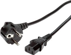 Przewód zasilający ROLINE, prosty wtyk IEC, czarny, 3m Kabel połączeniowy Roline 19.08.1030, 3.00 m, czarny