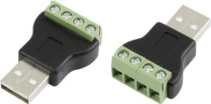 Złącze wtykowe USB ze złączem śrubowym TRU COMPONENTS LT-USB4M 1572336, 1 szt.