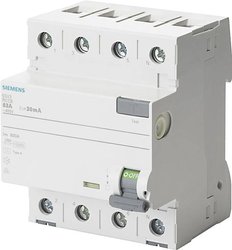 Wyłącznik różnicowoprądowy Siemens 5SV3342-6KL, 4 styki, 25 A, 0.03 A, 400 V