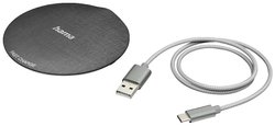 Ładowarka indukcyjna Hama QI-FC10 Metal 00201680, USB-C®