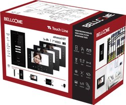 Wideodomofon Bellcome Advanced 7'' Video-Kit 3 Familie VKA.P3F3.T7S9.BLB04 przewodowa Kompletny zestaw 20 szt. czarny