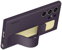 Etui Samsung z uchwytem na stojąco do Galaxy S24 Ultra, ciemnofioletowy Futerał backcase Samsung Standing Grip Galaxy S24 Ultra liliowy
