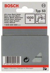 1000 zszywek 18/11,4 mm, typ 53 Bosch Accessories 1609200369, N/A, Wymiary (S x W) 11.4 mm x 18 mm, 1000 szt.