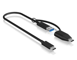 Kabel USB ICY BOX IB-CB033, USB 3.2 Gen2 (USB 3.1 Gen2), Złącze męskie USB-C®, Złącze męskie USB-A, 0.35 m