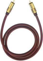 Kabel audio, Cinch Oehlbach 20531, [1x złącze męskie RCA/cinch - 1x złącze męskie RCA/cinch], 1.00 m, bordowy