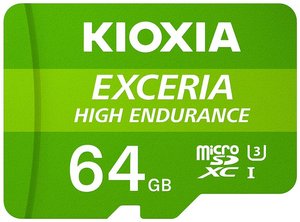 Karta pamięci microSDXC Kioxia EXCERIA HIGH ENDURANCE, 64 GB, A1 Application Performance Class, UHS-I, v30 Video Speed Class