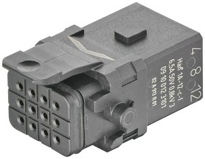 Złącze męskie Harting Han 1A-12-C-f latch 09 10 012 3101, Han® 1A, 1 szt.