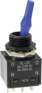 Przełącznik dźwigienkowy NKK Switches TL22SCAG015C TL22SCAG015C, 2 x wł/wł, 250 V/AC, 3 A, 1 szt.