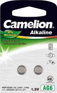 Ogniwo guzikowe Camelion AG6 alkaliczno-manganowe 25 mAh 1.5 V 2 szt.