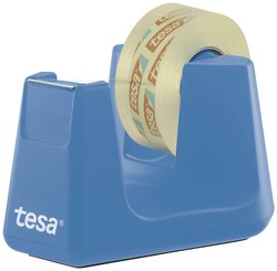 tesa Easy Cut Smart + 4 rolki folii tesafilm przezroczysta 33 m: 19 mm - Solidny dyspenser z funkcją antypoślizgową w kolorze błękitnym i przezroczystą folią samoprzylepną Taśma samoprzylepna tesa  53908-00000-00 Easy Cut Smart + tesafilm transparent (D x