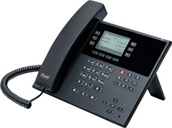 Telefon przewodowy VoIP Auerswald COMfortel D-210 Zestaw głośnomówiący, złacze zestawu słuchawkowego, optyczna sygnalizacja połączenia, PoE graficzny czarny