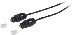 Kabel światłowodowy Toslink wtyk Toslink na wtyk Toslink 1 m, średnica kabla: 2,2 mm Kabel Toslink - LWL, wtyk / wtyk, Gold Tip, O 2.2 mm, czarny, 1 m