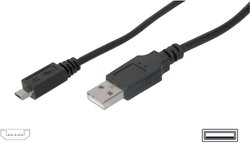 Kabel USB 2.0 Digitus AK-300110-030-S AK-300110-030-S, [1x złącze męskie USB-A 2.0 - 1x złącze męskie Micro-B USB 2.0], 3.00 m, czarny