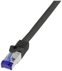 Kabel LAN LogiLink C6A023S, 1 szt., RJ45, CAT 6a, S/FTP, 0.50 m, czarny