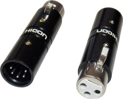 Adapter XLR HI-X3X5-FM złącze żeńskie XLR - złącze męskie XLR  Hicon HI-X3X5-FM  1 szt.