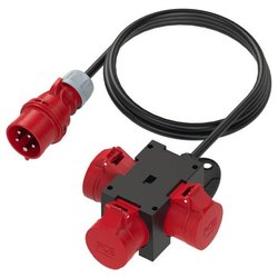 Adapter PCE 9430721, 400V, 16A, IP44, 3x gniazdo CEE 16 A, 5 -biegunowe