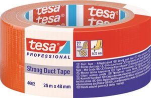 tesa® duct tape 4662 — wyjątkowo mocna uniwersalna taśma tekstylna, 25 m x 48 mm, pomarańczowa  tesa  04662-00195-01 Duct Tape STRONG (D x S) 25 m x 48 mm 25 m 1 szt.