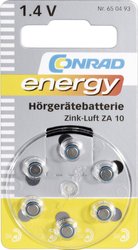 Ogniwo guzikowe Conrad energy  cynkowo-powietrzne 90 mAh 1.4 V 6 szt.