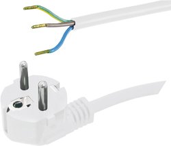 Kabel zasilający HAWA 1008209, H05VV- F 3G0 0,75 mm, 250 V, 6A, 1,5 m, biały