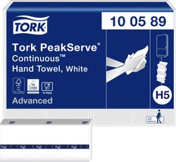 Ręczniki papierowe Tork PeakServe® Endless ™, białe H5, Advanced, 8 cm x 20,1 cm, 12 x 270 arkuszy Ręczniki papierowe TORK, N/A, 1 zest.