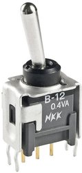 Przełącznik dźwigienkowy NKK Switches B13AB B13AB, 1 x wł/wył/wł, 28 V/DC, 0.1 A, 1 szt.