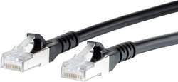 Kabel LAN Metz Connect 1308451500-E, 1 szt., RJ45, CAT 6a, S/FTP, 1.50 m, czarny