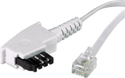 Kabel przyłączeniowy Basetech TAE-F (Universal-Pin Out) 10.00 mbiały Telefon Kabel Basetech BT-1602100 1 szt.