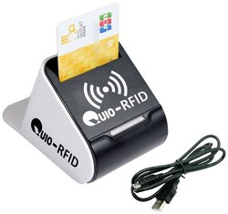 Podwójny czytnik kart / hybrydowy czytnik wstawiania / podwójny czytnik stołowy do RFID i IC Czytnik kart chip QUIO QU-CR-100 1 szt.