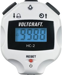Licznik ręczny cyfrowy Voltcraft HC-2, wyświetlacz LCD, 4 cyfry, zakres 0 - 9999, szary